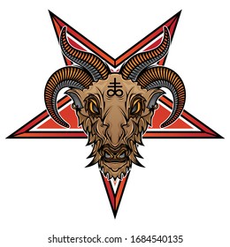 baphomet demon goat head, vector EPS 10