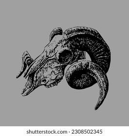 Baphomet Goat Satanic Head with Pentagram