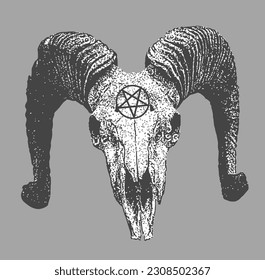 Baphomet Goat Satanic Head with Pentagram