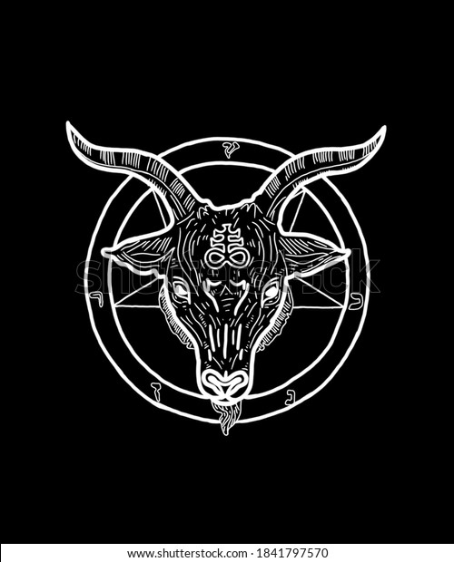 Baphomet Head Logo Template Mockup Stock Vector (Royalty Free ...