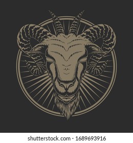 baphomet head vector illustration for your company or brand