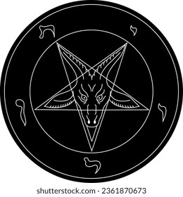 Baphomet Samael Lilith Goat Head Church of Satan Insignia Logo Icon Sign Symbol Emblem Badge Transparent No Background Vector EPS PNG Clip Art svg