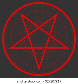 Baphomet star reversed pentagram - satanic sign, Gothic style