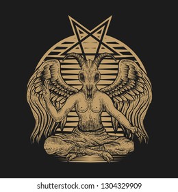 baphomet world vector illustration