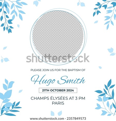 Baptism background. Baptism template. Baptism Invitation Card Design with Cross and Birds. Vector illustration. Poster, Social Media Post, Invitation Card, Greeting Card.