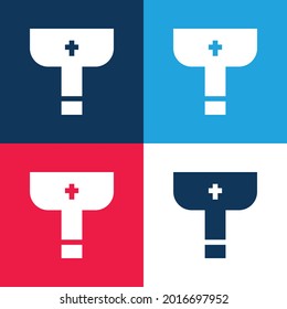 Baptism blue and red four color minimal icon set