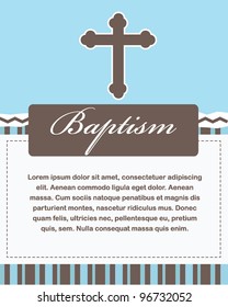 Baptism Card Design With Cross