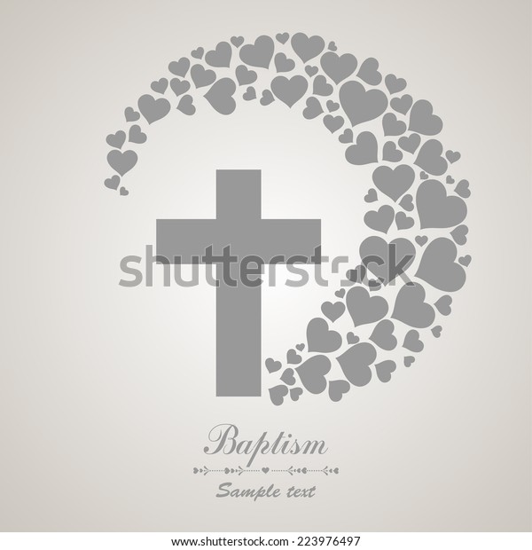 Baptism Card Design Cross Christian Symbol Stock Vector Royalty Free 223976497 0080