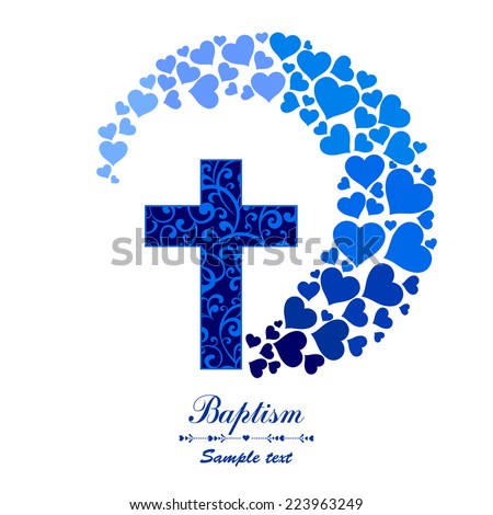 Download Baptism Card Design Cross Isolated On Stock Vector ...