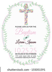 Baptism Card Design on White Background