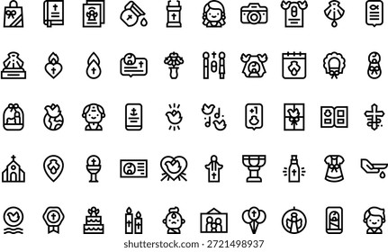 Ícones de Batismo e Cerimônia Ícone vetor simples. Modelo de design de símbolo de ilustração para elemento de interface do usuário móvel da Web.