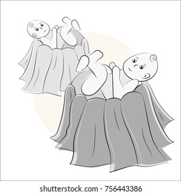 Baptism of the child in the church, christening. Vector set of isolated elements, drawn by hand. Used for postcards, congratulations, wallpapers, prints, backgrounds.