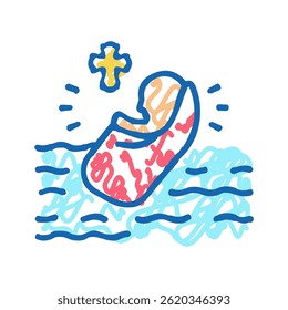 baptism christianity doodle icon sketch vector. baptism christianity sign. isolated symbol illustration