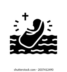 baptism christianity glyph icon vector. baptism christianity sign. isolated contour symbol black illustration