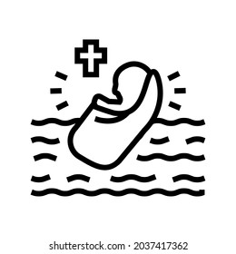 baptism christianity line icon vector. baptism christianity sign. isolated contour symbol black illustration