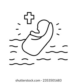 baptism christianity line icon vector. baptism christianity sign. isolated contour symbol black illustration