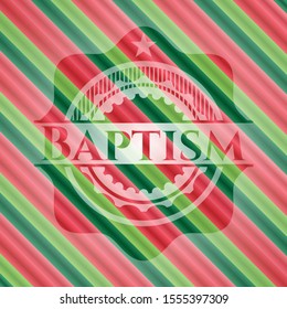 Baptism christmas style badge. Vector Illustration. Detailed.