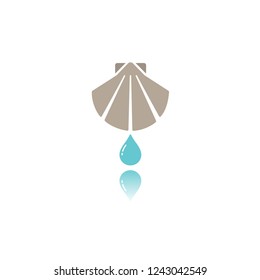 Baptism flat color icon with reflection