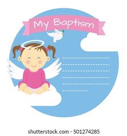 Baptism girl. Space for text