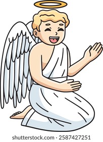 Baptism Guardian Angel Cartoon Colored Clipart 