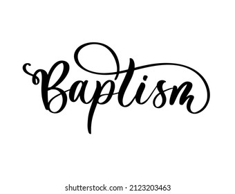 Baptism hand lettering inscription for invitation card