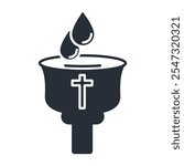 baptism icon. vector.Editable stroke.linear style sign for use web design,logo.Symbol illustration.