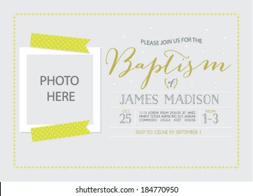 Baptism Invitation Card Template With Photo Insert