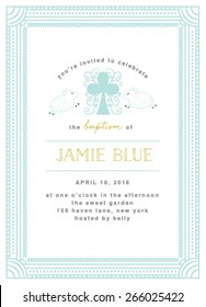 Baptism invitation / Communion Template with Cross Illustration