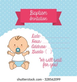 baptism invitation design, vector illustration eps10 graphic 