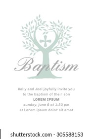 Baptism Invitation Illustration Template