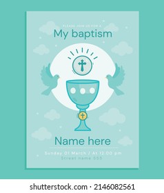 Baptism invitation template Free Vector