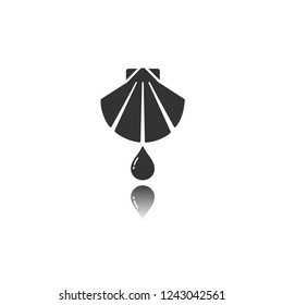 Baptism isolated flat icon with reflection