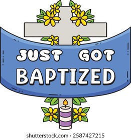 Baptism Just Got Baptized Cartoon Colored Clipart 