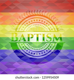 Baptism lgbt colors emblem 