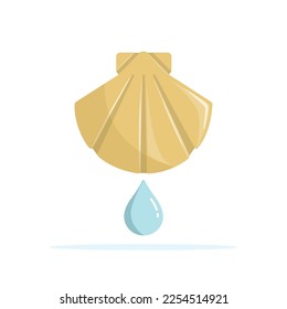 Baptismal shell icon and a water drop