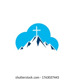 Baptist Cross Mountain Logo Design Cross Stock Vector (Royalty Free ...