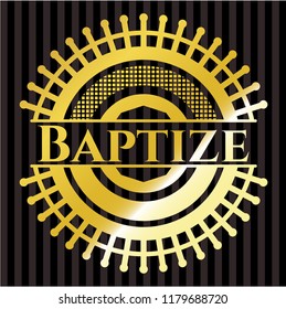 Baptize gold badge or emblem