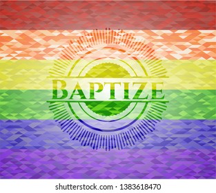 Baptize lgbt colors emblem. Vector Illustration. Mosaic.