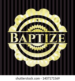 Baptize shiny badge. Vector Illustration. Detailed.