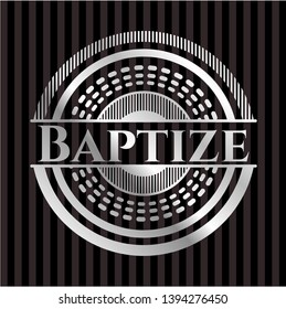 Baptize silver shiny emblem]. Vector Illustration. Mosaic.