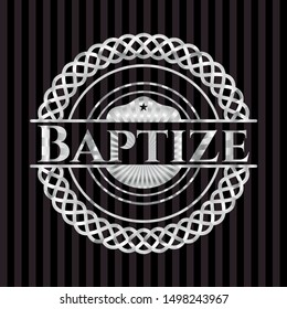 Baptize silvery emblem. Vector Illustration. Mosaic.