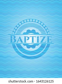 Baptize water wave representation style badge. Vector Illustration. Detailed.