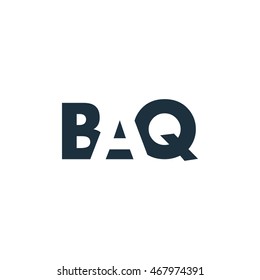 BAQ Logo. Vector Graphic Branding Letter Element. White Background