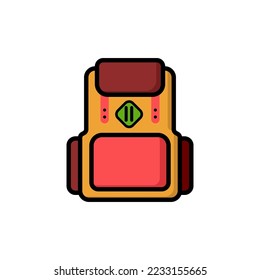 Baq school vector hiking flat icon