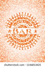 Bar abstract orange mosaic emblem