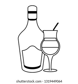 Bar alcohol drinks black and white