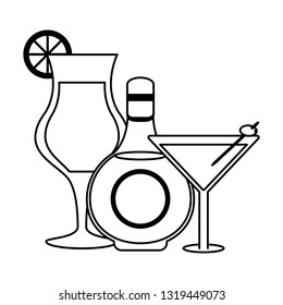 Bar alcohol drinks black and white