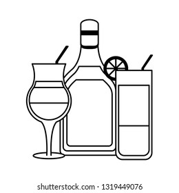 Bar alcohol drinks black and white