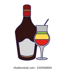 Bar alcohol drinks blue lines