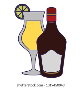 Bar alcohol drinks blue lines